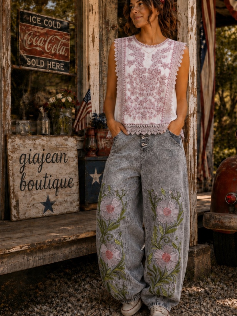 ❤️ POL “Vegas 4 ” POL Embroidered Twill Jogger with Button Up DETAIL 55
